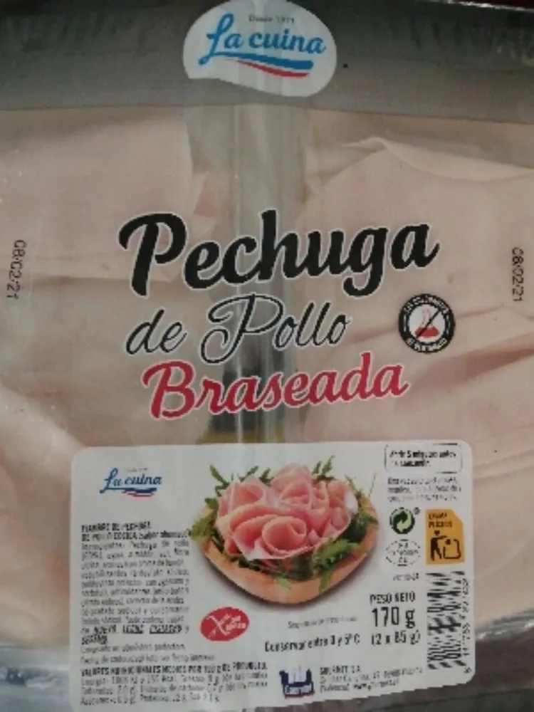 Fiambre de pechuga de pollo lonchas sin gluten