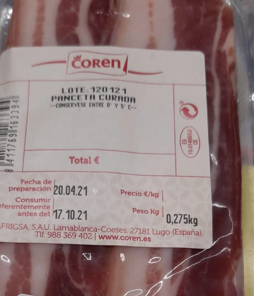 Panceta curada