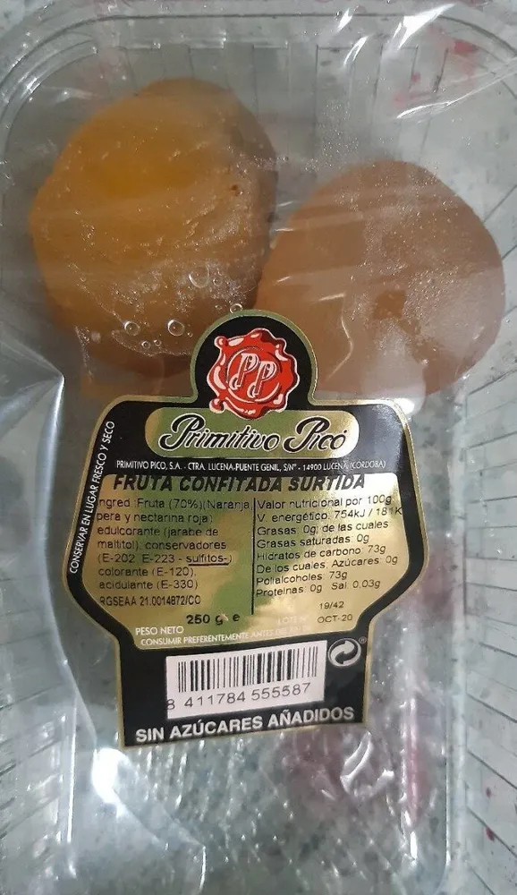 Fruta confitada
