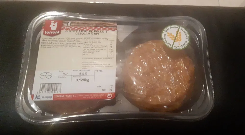 Burguer meat de pollo con cebolla