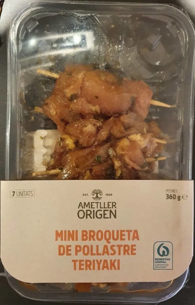 Mini broqueta de pollastre teriyaki