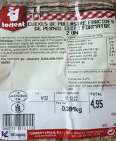 Cuixes de pollastre farcides de pernil i formatge