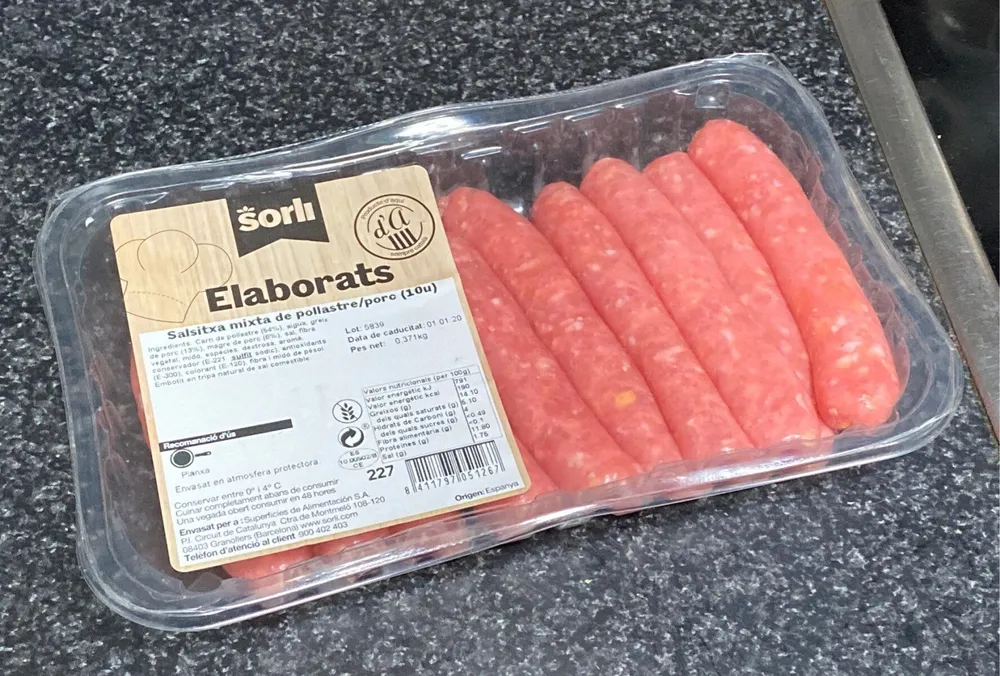 Salsitxa mixta de pollastre/porc (10u)