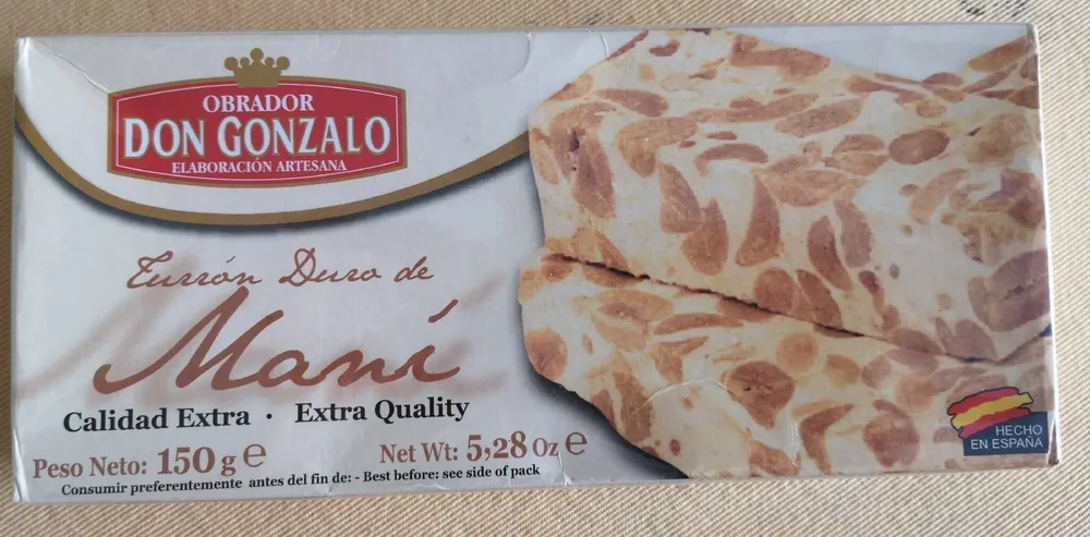 Turrón Dura de Maní, 150 g, obrador Don Gonzalo