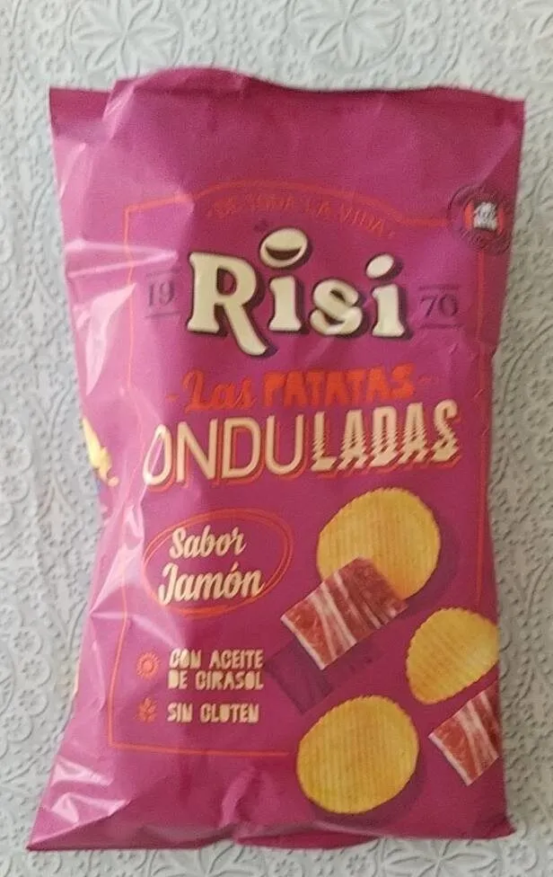Las patatas onduladas (sabor jamón)
