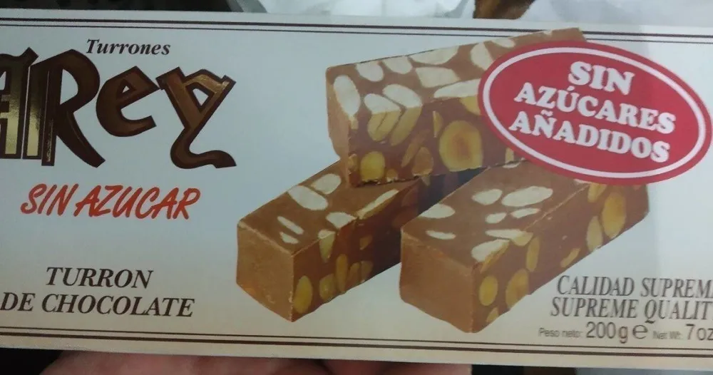 Turrón de chocolate sin azúcares añadidos