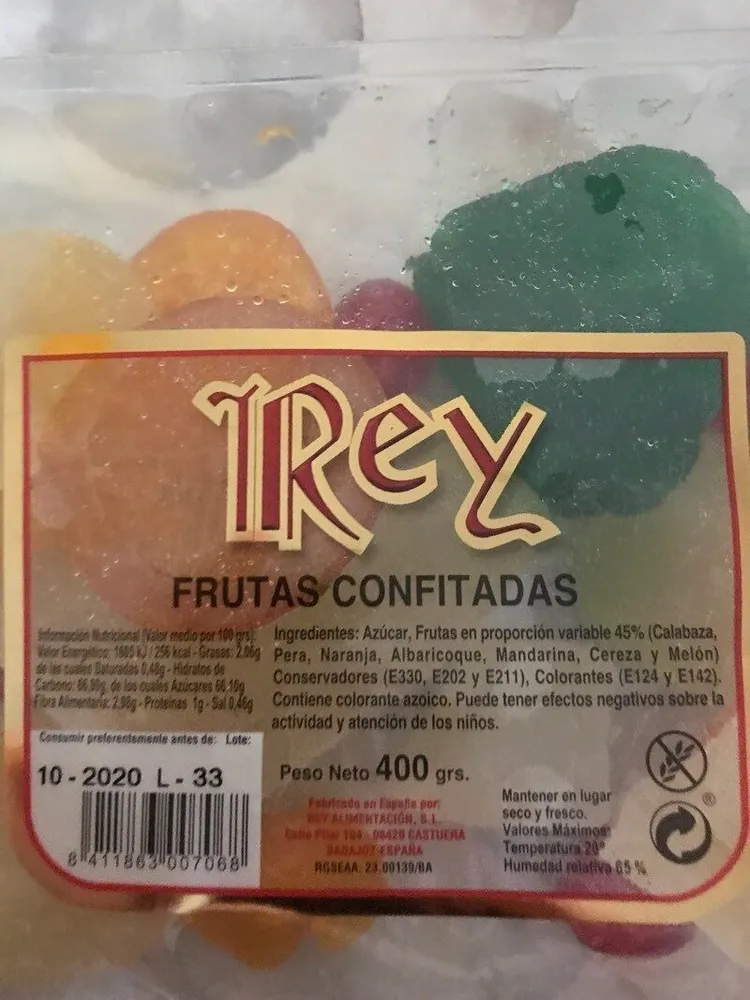Frutas confitadas
