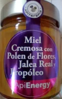 ApiEnergy miel cremosa con polen de flores, jalea real y propóleo