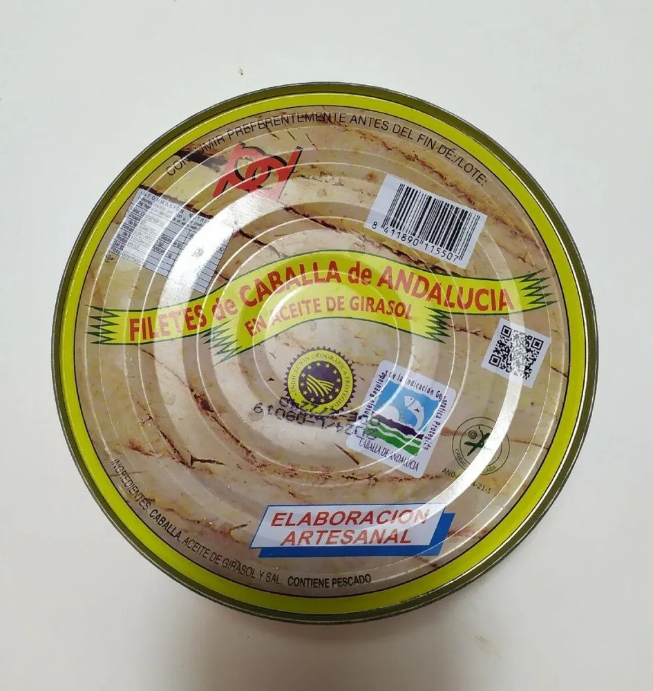 Filetes de caballa de Andalucía en aceite de girasol