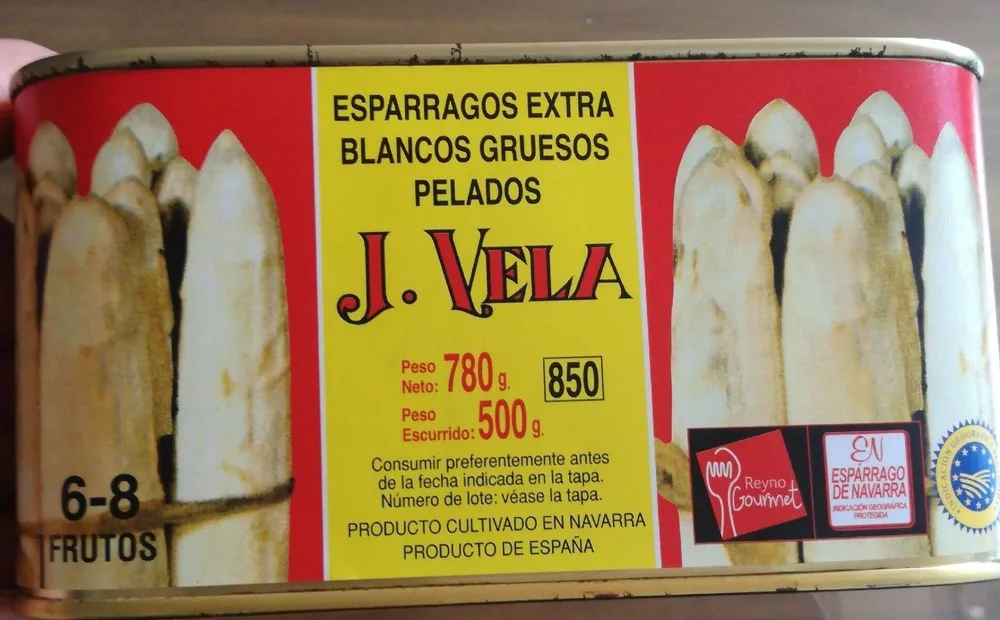 Espárragos extra blancos gruesos pelados