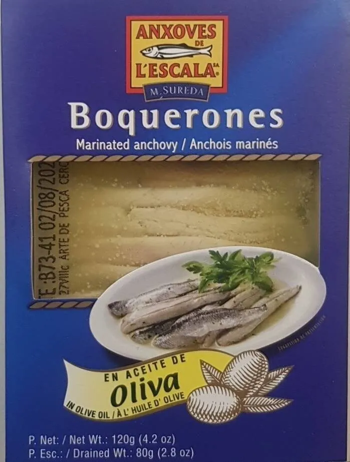 Anchois marinés à l'huile d'olive