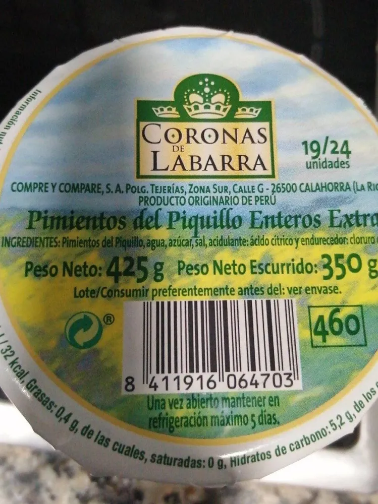 Pimientos del piquillo enteros extra