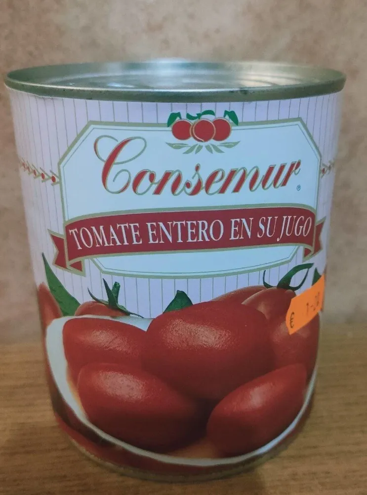 Tomate entero en su jugo