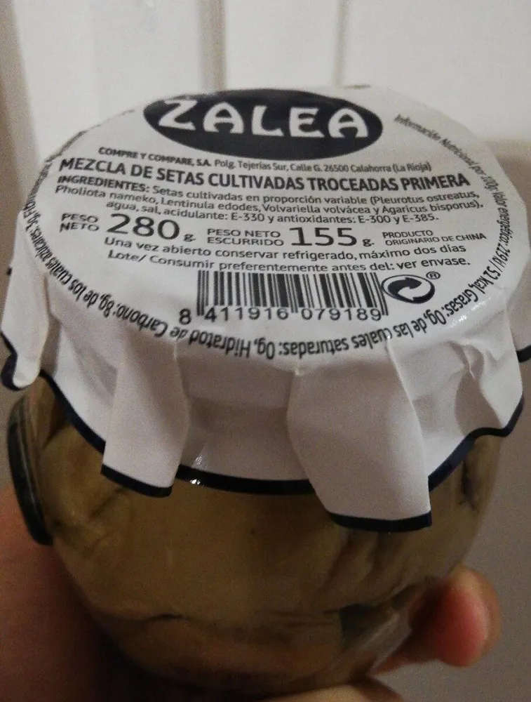 Mezcla de setas cultivadas troceadas de primera