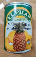 Piña en rodajas en almíbar ligero