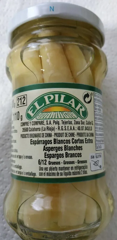 Espárragos blancos cortos extra