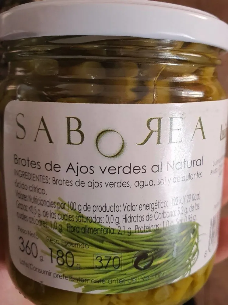Brotes de ajos verdes al natural