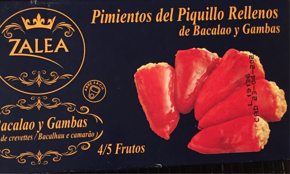 Pimientos del poquillo tellenos de bacalao y gambas