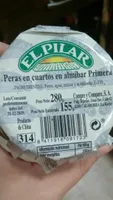 Peras en cuartos en almibar