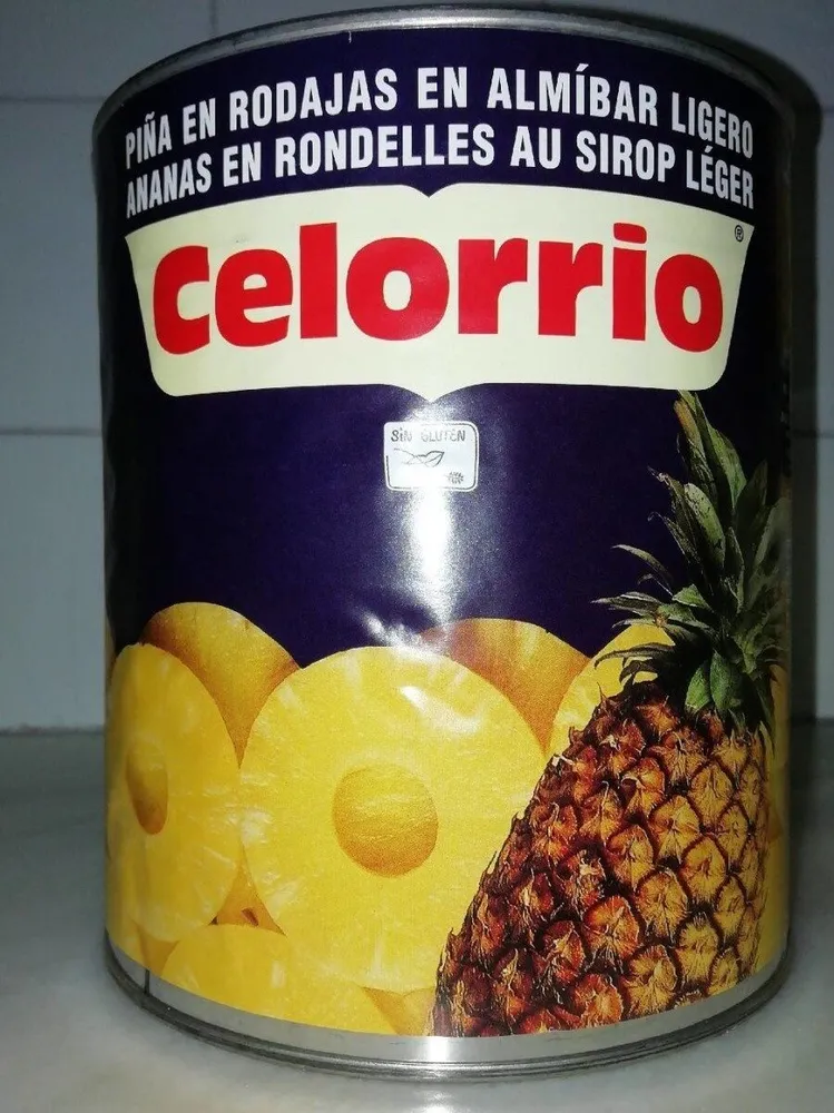 Piña en rodajas en almíbar ligero