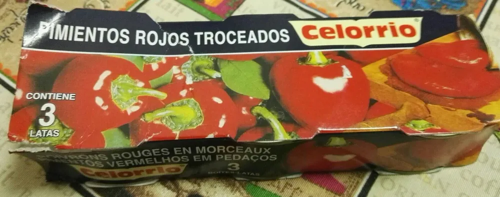 Pimientos rojos troceados