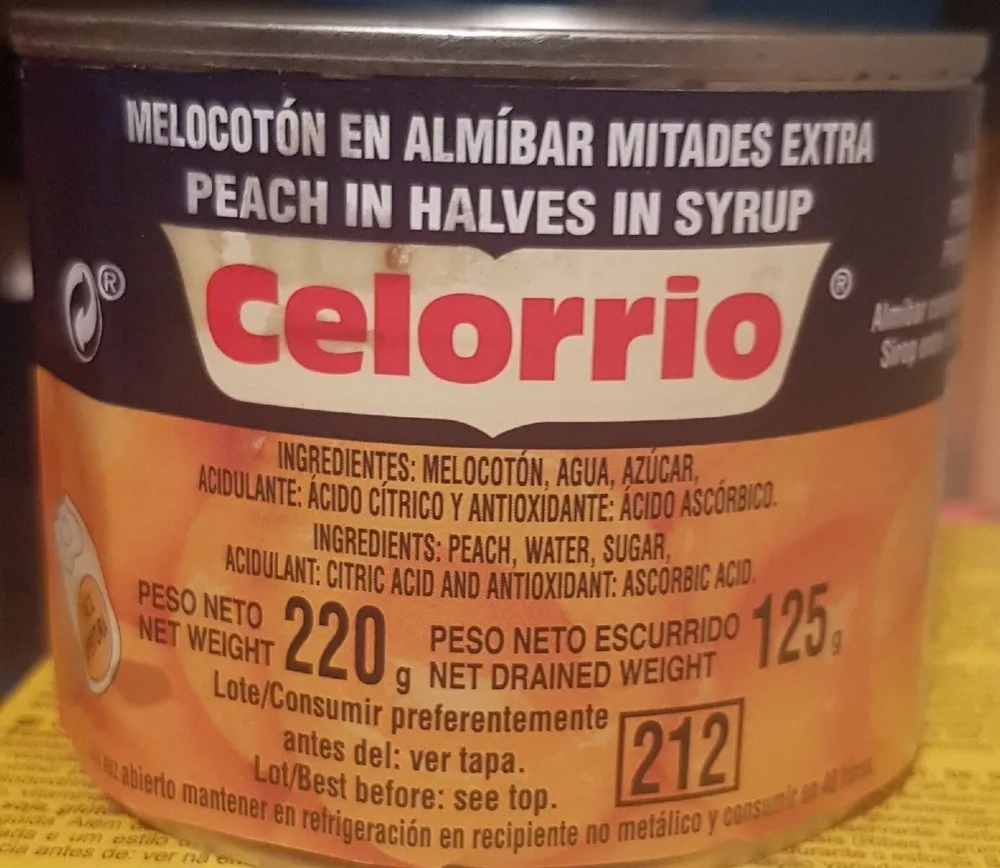 Melocotón en almíbar