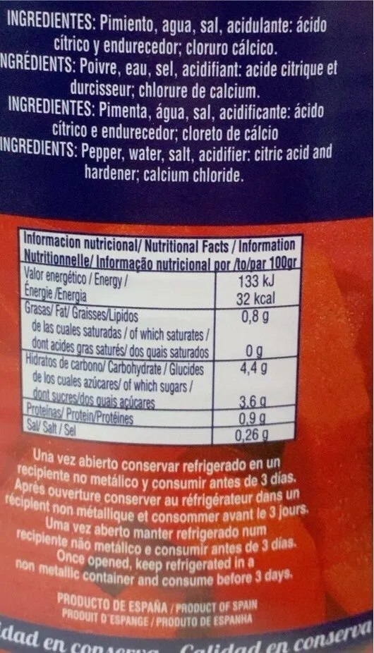 Pimiento en tiras