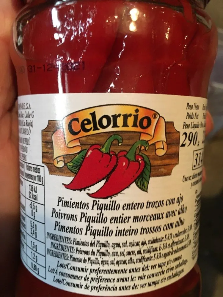 Pimientos Piquillo entero trozos con ajo