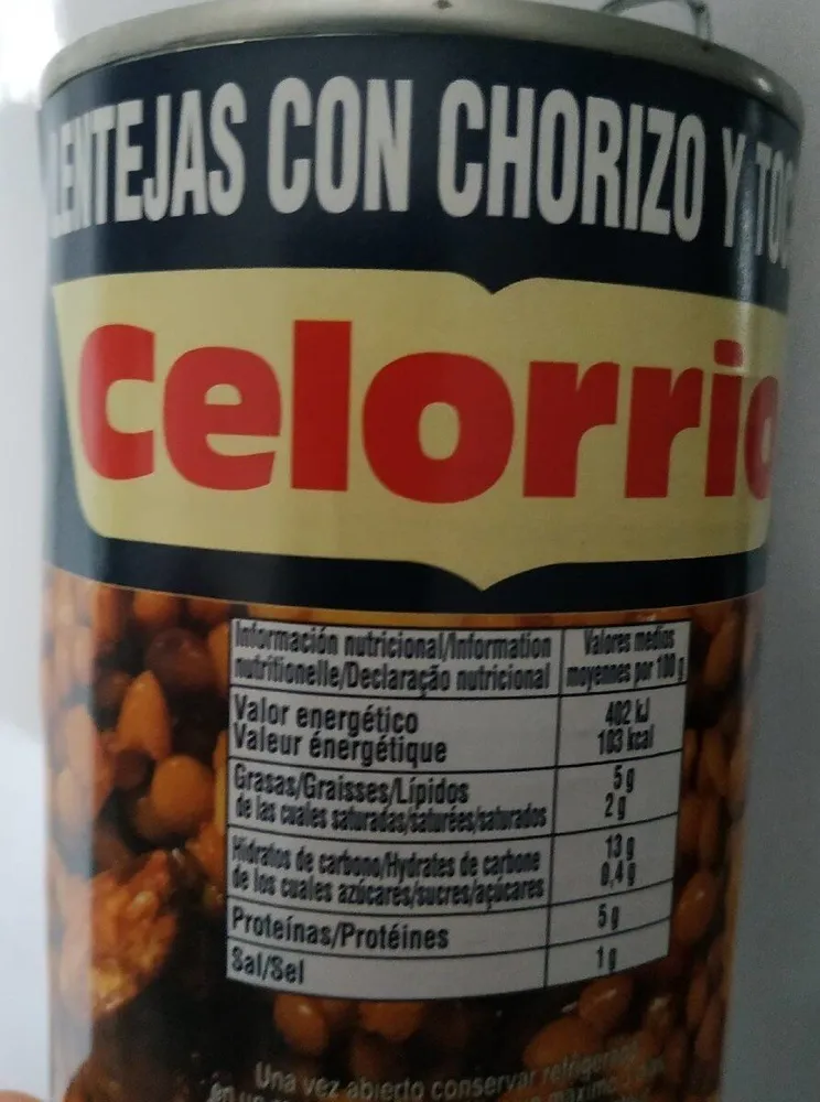 lentejas con chorizo y tocino