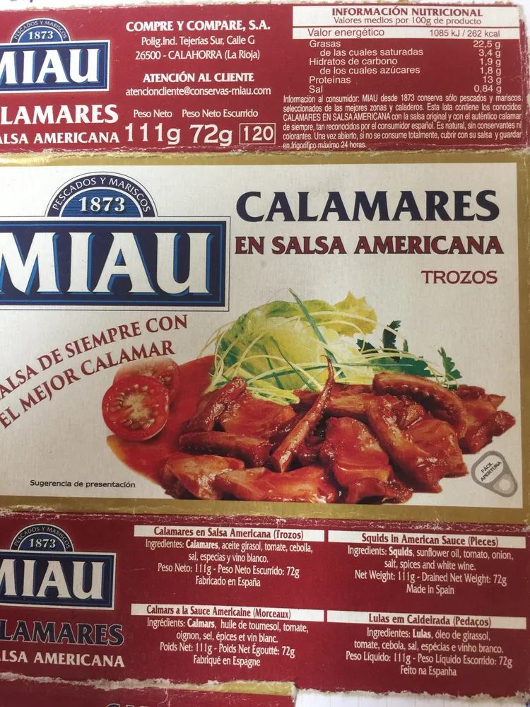 Calamares en salsa americana