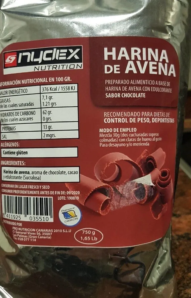 Harina avena choco