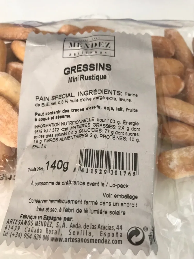 Gressins Mini Rustique