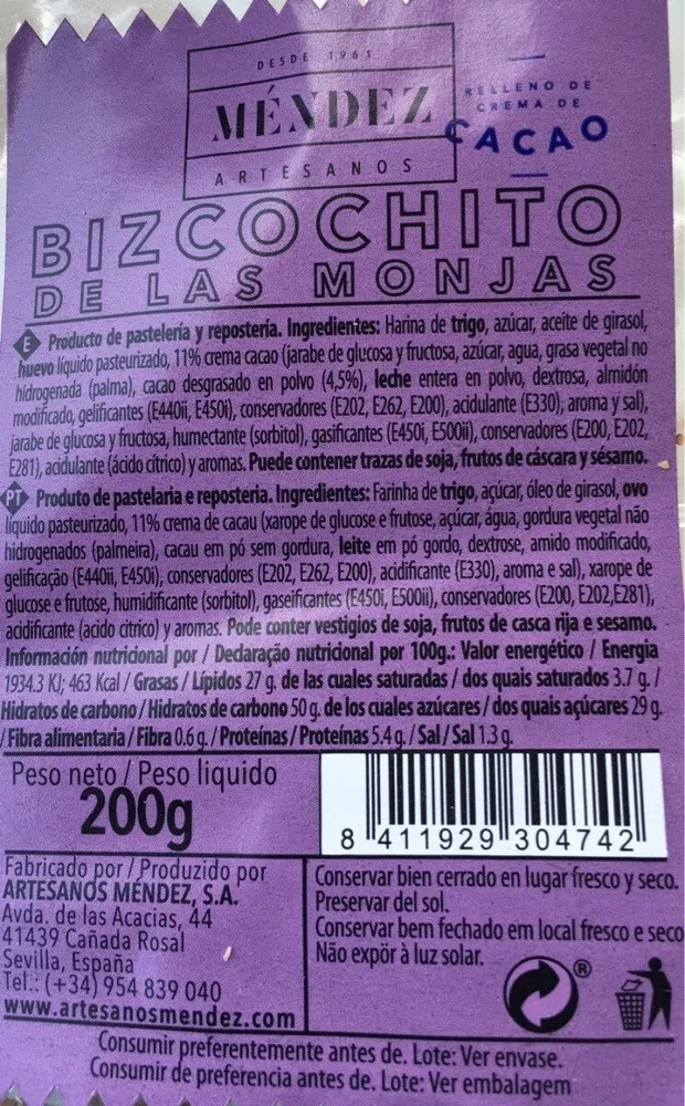 Bizcochito de las monjas