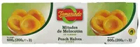 Mitades de melocotón en almíbar