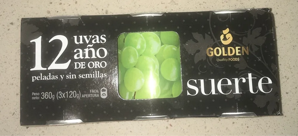 12 uvas año de oro peladas y sin semillas