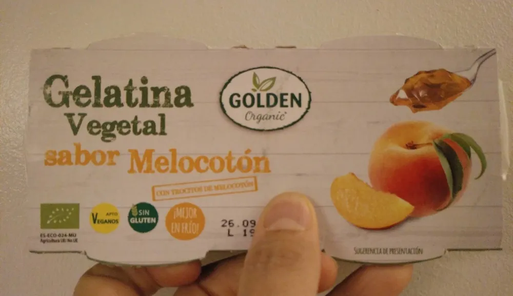 Gelatina vegetal sabor melocotón
