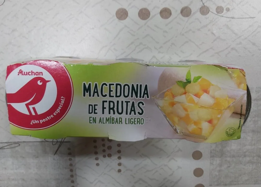Macedonia de frutas en almíbar ligero