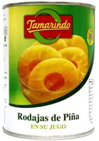 Rodajas de piña en su jugo