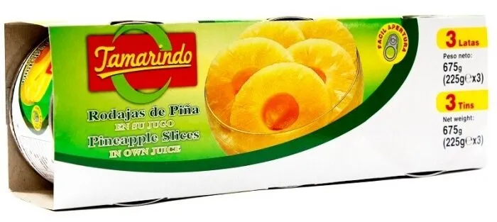 Rodajas de piña en su jugo