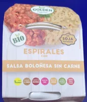 Espirales con salsa boloñesa sin carne