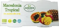 Macedonia tropical en zumo de uva
