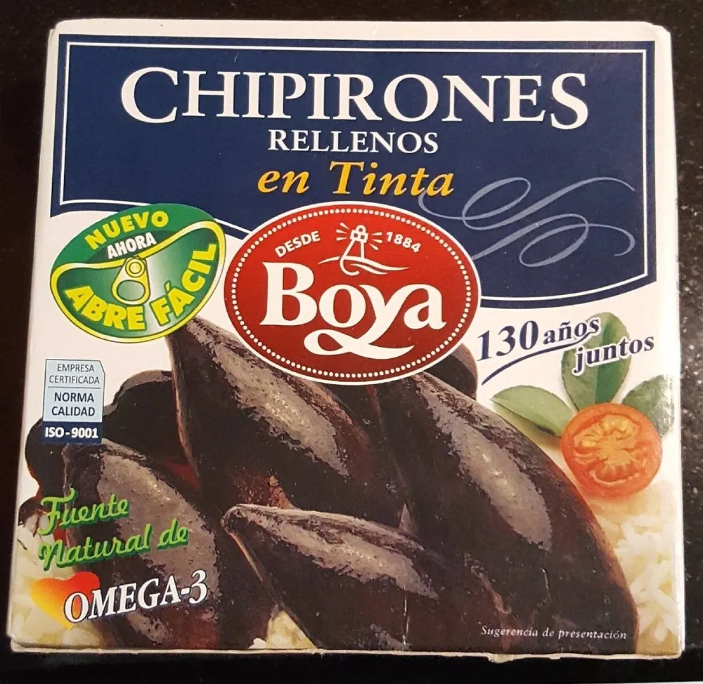 Chipirones rellenos en tinta