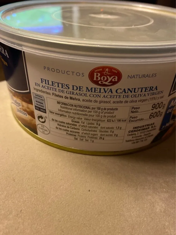 Filetes de melva canutera