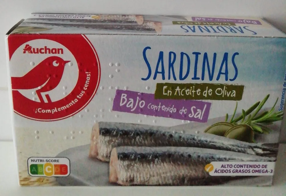 Sardinas en Aceite Oliva Bajo en Sal
