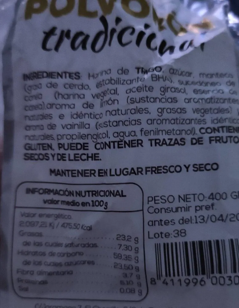 Polvorón tradicional