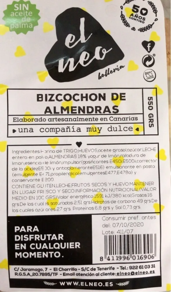 Bizcochon almendras