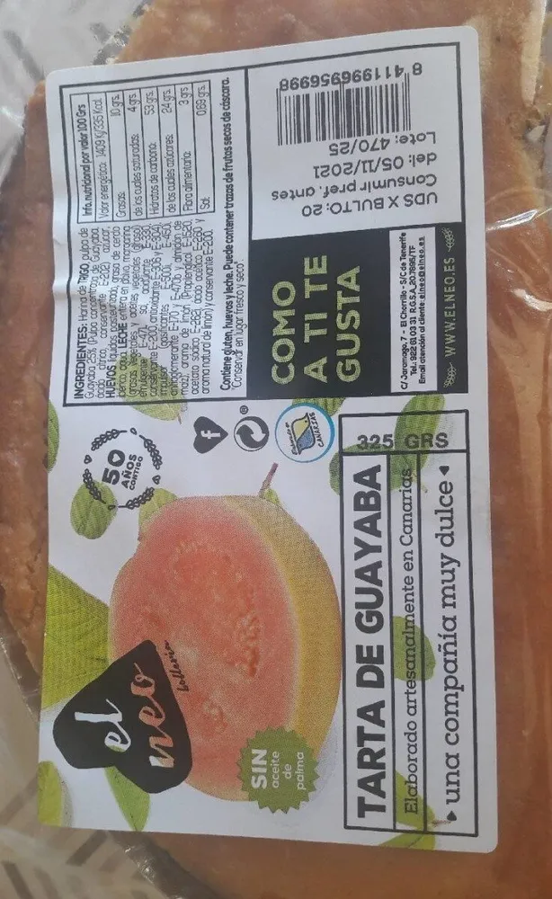 Tarta de guayaba