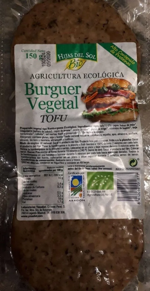 Burguer vegetal tofu