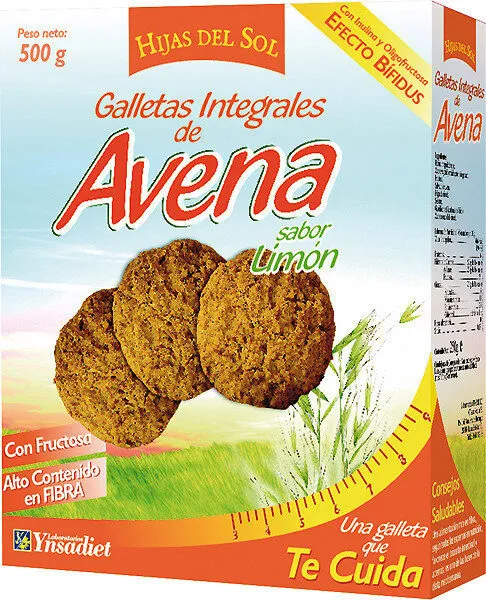 Galletas integrales de avena sabor limón