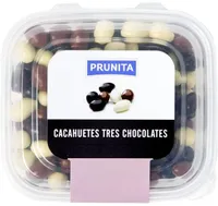 Cacahuetes con tres chocolates